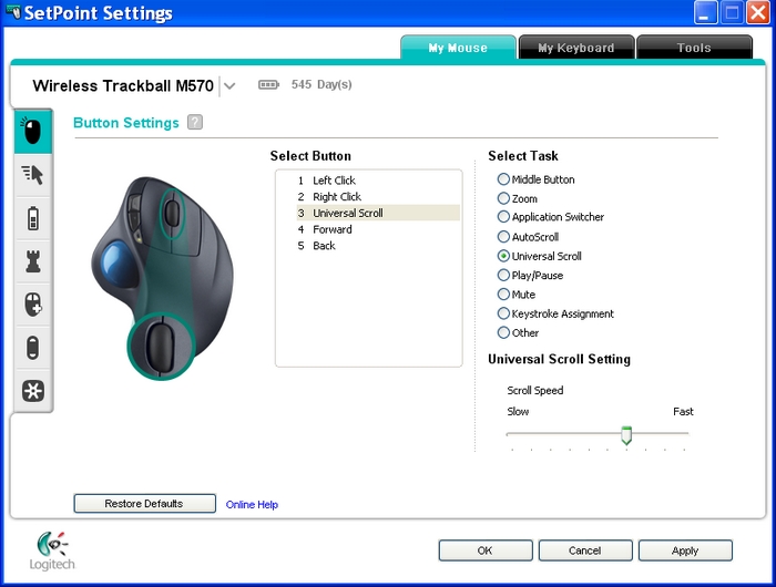 logitech setpoint