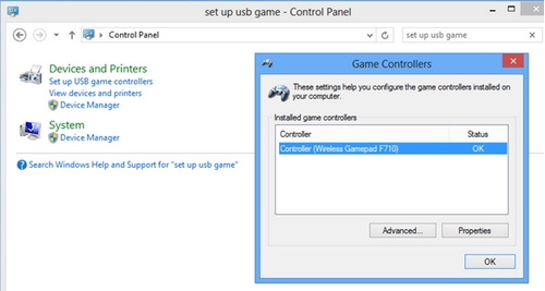 Configuração de Controladores de jogo USB