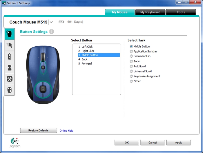 logitech mouse customization