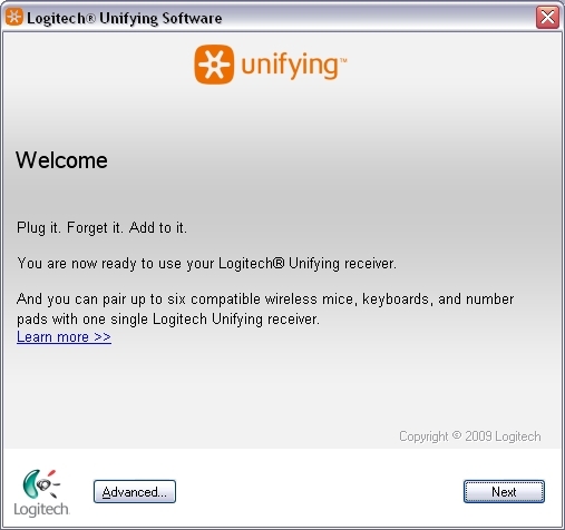 Screenshot of Logitech Unifying Software