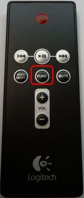 Press the function button on the remote