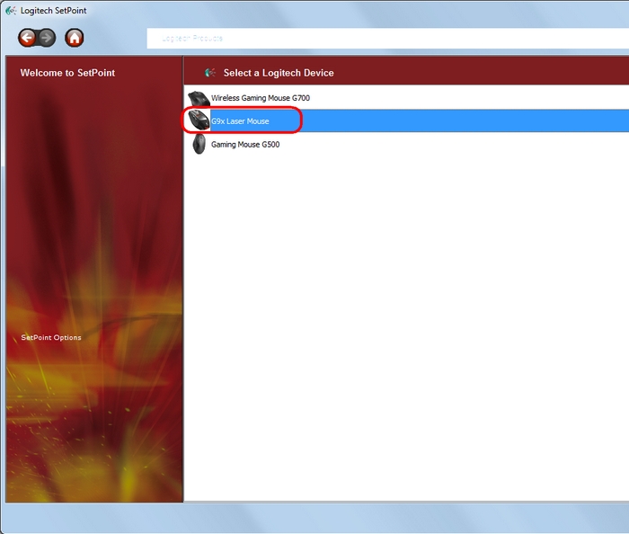 Select G9x laser mouse