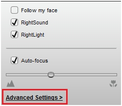 Webcam Software Advanced Settings