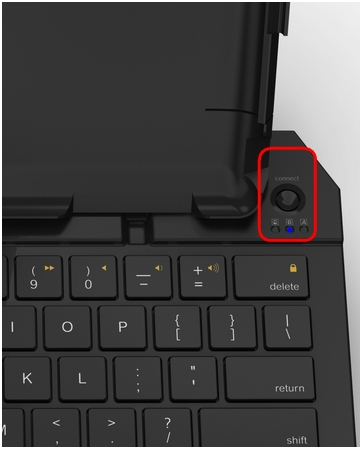 Logitech Fold-Up Keyboard for iPad 2 connect button