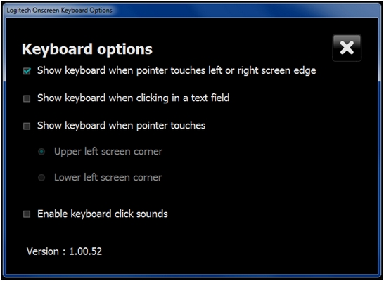 Onscreen Keyboard Show Keyboard Options