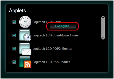 Configure applets