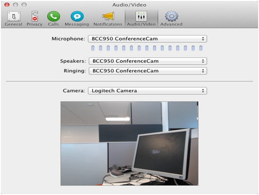 BCC950 Mac OS X Skype Video Settings