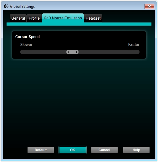 G13 set cursor speed