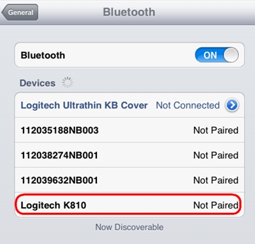 Pairen der K810 über Bluetooth