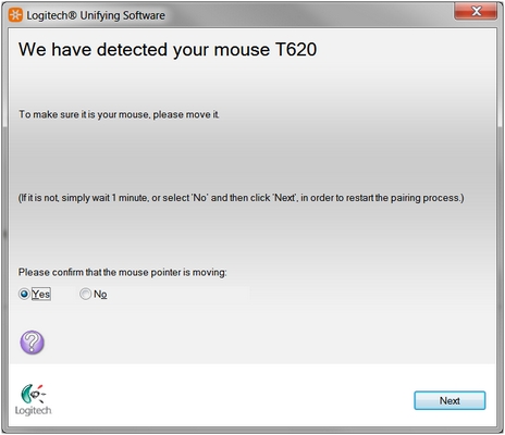 T620 Mouse Detected Window