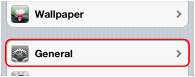 iOS Settings General