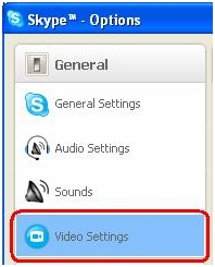Select Video Settings in Skype