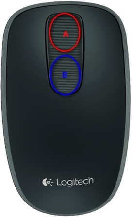 Zones tactiles de la souris T400