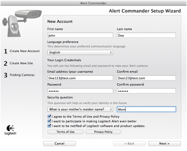 Assistant de configuration d'Alert Commander for Mac