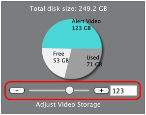 Adjust amount of space for storage