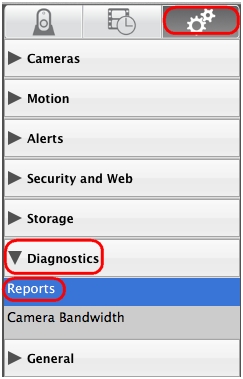 Select diagnostics reports
