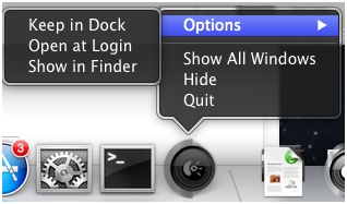 Dockpictogram van Alert Commander voor Mac uitgevouwen