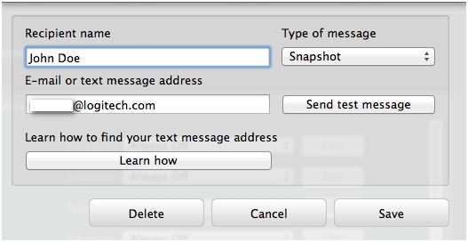 Email address edit screen