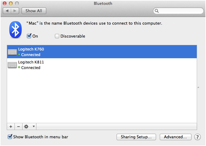 K811 Bluetooth Setup Assistant K811 Connected