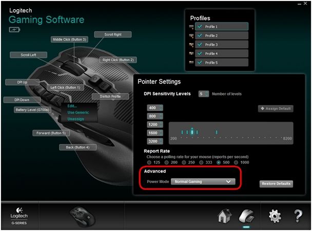 G700s Advanced Power Mode