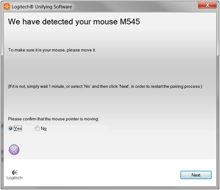 M545 mouse detected screen