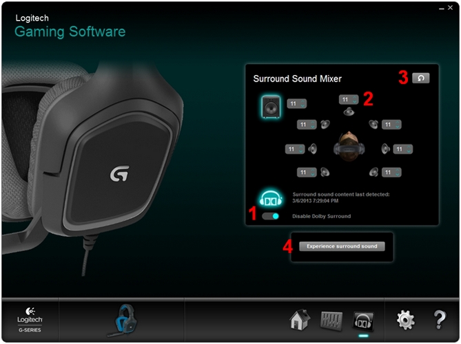 Personalização de som surround do G430