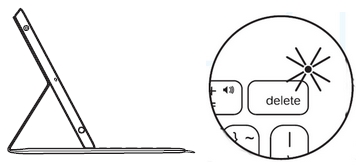 FabricSkin Keyboard Folio powered on