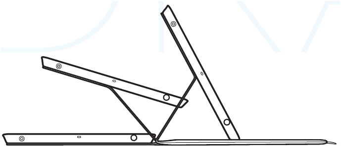 FabricSkin Keyboard Folio in Schreibposition