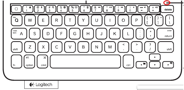 Statusanzeige des FabricSkin Keyboard Folio