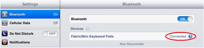 Verbundenes FabricSkin Keyboard Folio