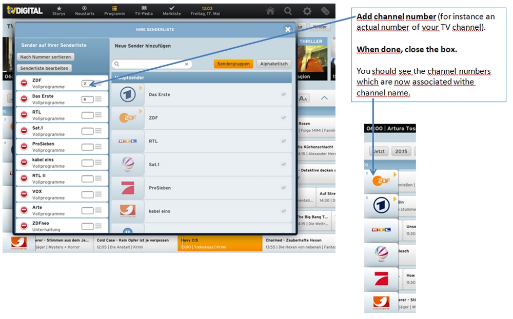 TV DIGITAL HD app - adding channels