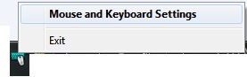 Selecionar Configurações de mouse e teclado no ícone do SetPoint