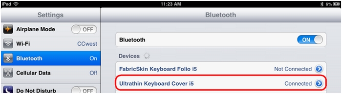 Settings Bluetooth
