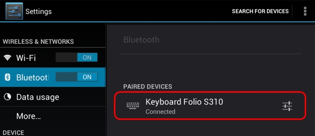 Ultrathin Keyboard Folio S310 Connected