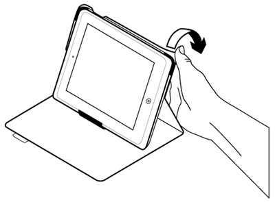 Bend folio corner to remove tablet