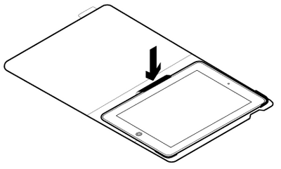 Encaje lateral de tablet en soporte