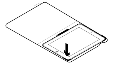 Insert second corner of tablet into holder