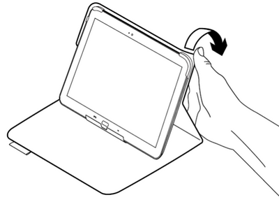 Bend folio corner to remove tablet