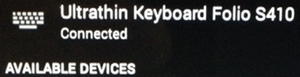 Ultrathin Keyboard Folio S410 Connected