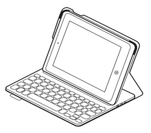 Чехол-книжка с клавиатурой Ultrathin Keyboard Folio в положении для ввода текста