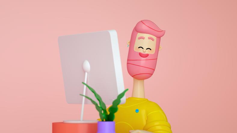 Abbildung: Person vor einem Computer