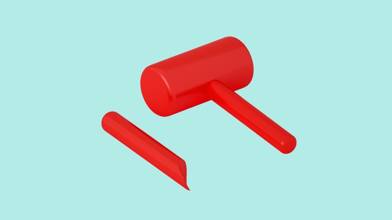 Abbildung eines gebrochenen Hammers